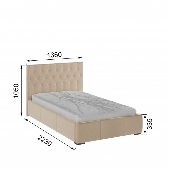 Октавия Кровать интерьерная 120 бежевый ромб, ортопед