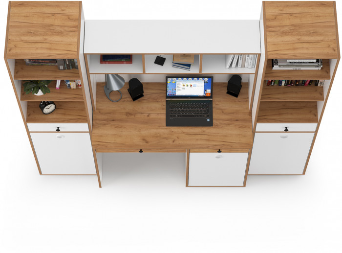 Вуди Компоновка № 07, белый премиум/дуб крафт золотой