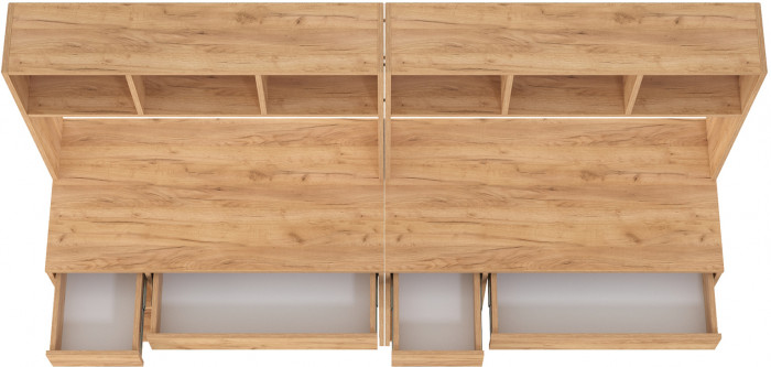 Стол компьютерный Комфорт 12.77F + Стол компьютерный Комфорт 12.77F, цвет дуб крафт золотой, ШхГхВ 200х49,8х147 см., универсальная сборка