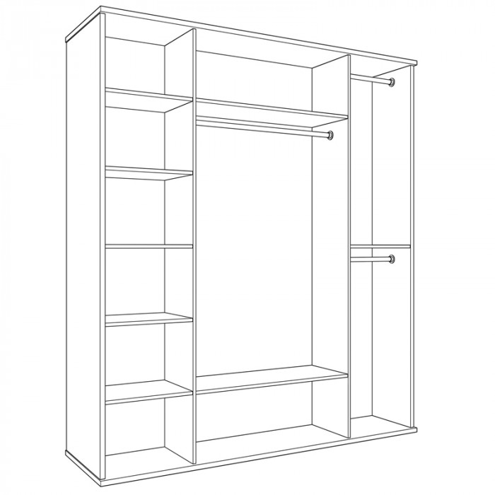 Шкаф 4-х дверный (корпус) Парма Нео