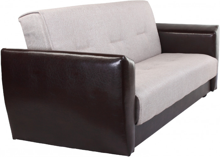 Диван-кровать Амстердам, 140х190, книжка, рогожка/экокожа, бежевый