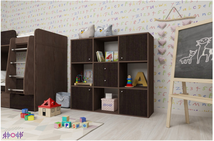 Стеллаж Джери (Ясень Анкор Темный/Дуб молочный)