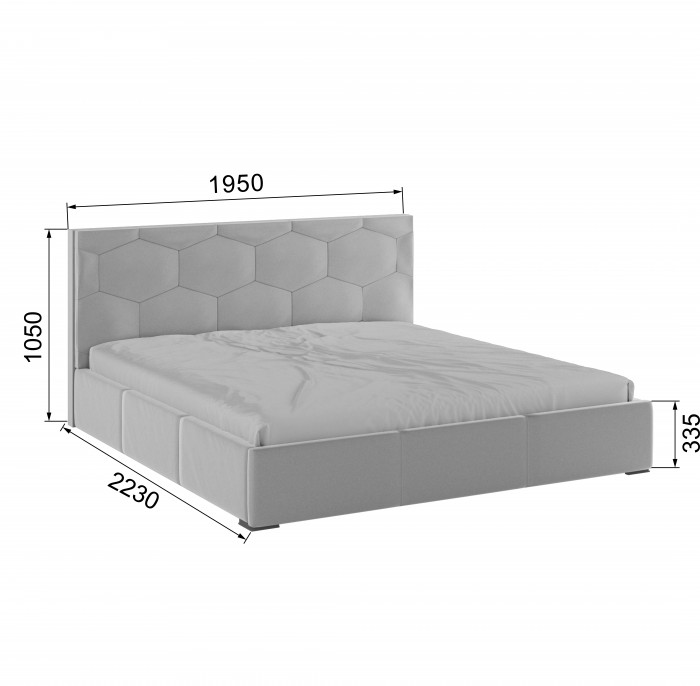 Манука Кровать интерьерная 180 светло-серый, ПМ