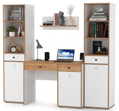 Вуди Компоновка № 08, белый премиум/дуб крафт золотой