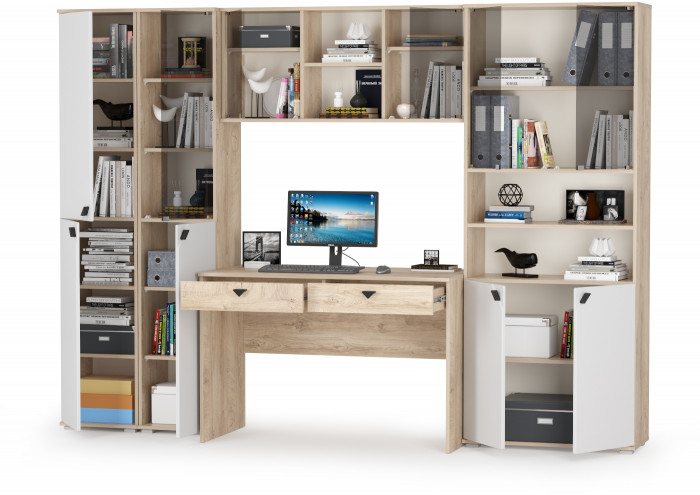 Бостон № 32, дуб эндгрейн элегантный/фасады МДФ милк рикамо софт