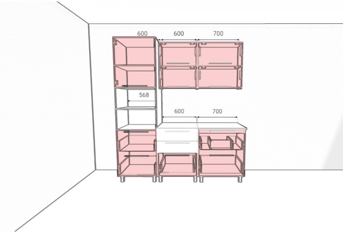 Кухня Этна 2.0 м. Комплект 1, софт вайт