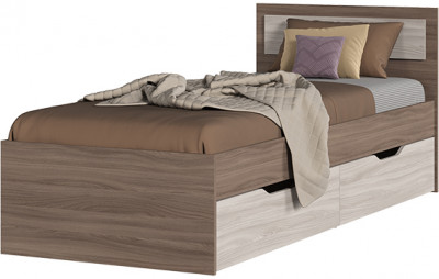 ГАРМОНИЯ КР 607 кровать с ящиками (0,8х0,78х2,032) шимо темный/шимо светлый