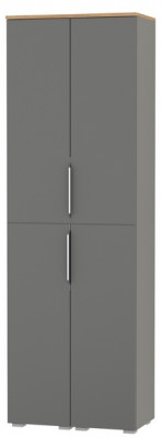 Октава 13.228 Шкаф-пенал + 13.228 Шкаф-пенал, серый графит/дуб крафт золотой/фасады МДФ серый графит