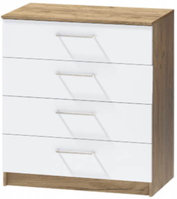 Комод №1 "Иннэс-7", Крафт золотой/Белый