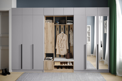 Набор мебели для прихожей "Мадрид", Дуб делано/Камень серый