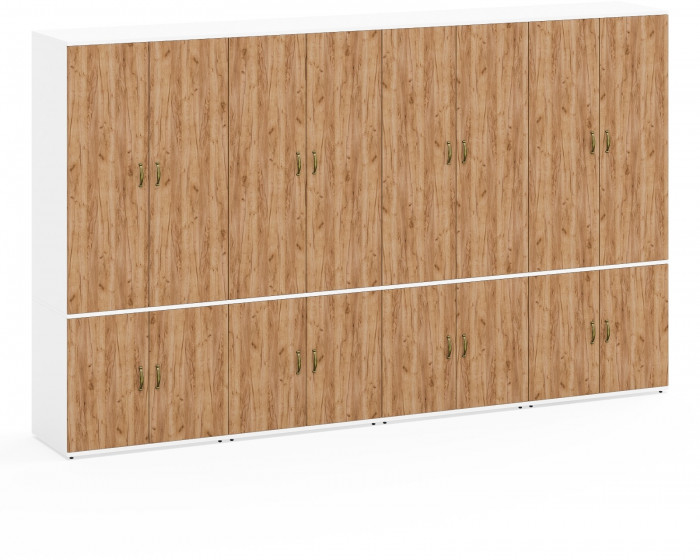 Лидер-8 Шкаф МД 19Б 4 шт., цвет белый шагрень/крафт золото, ШхГхВ 320х50х190 см., универсальная сборка