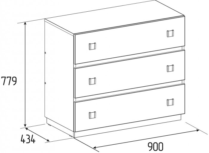 Комод длинный Нео 455, дуб шавиниган