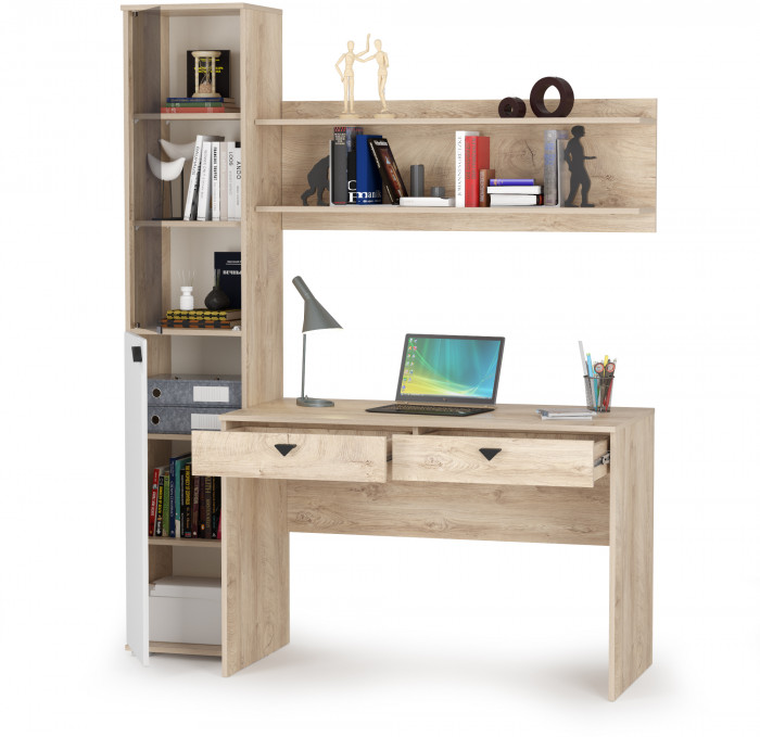 Бостон № 35, дуб эндгрейн элегантный/фасады МДФ милк рикамо софт