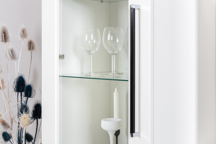 Валенсия Гостиная № 072, цвет ЛДСП белый шагрень/МДФ белый шагрень, ШхГхВ 194,1х38,1х225,2 см.