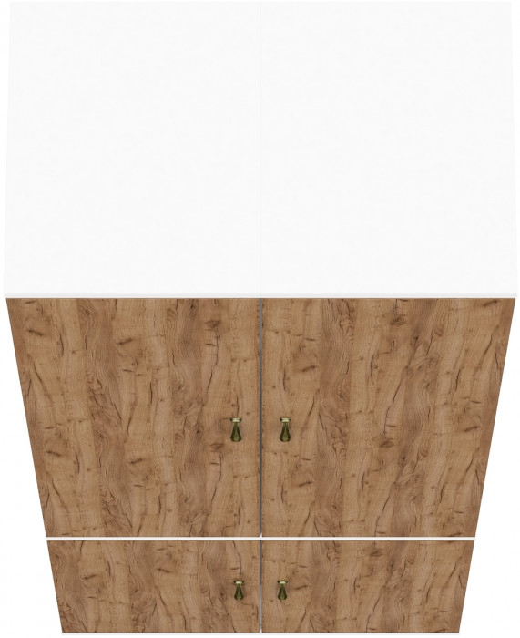 Лидер-8 Пенал МД 23Б 2 шт., белый шагрень/крафт золото