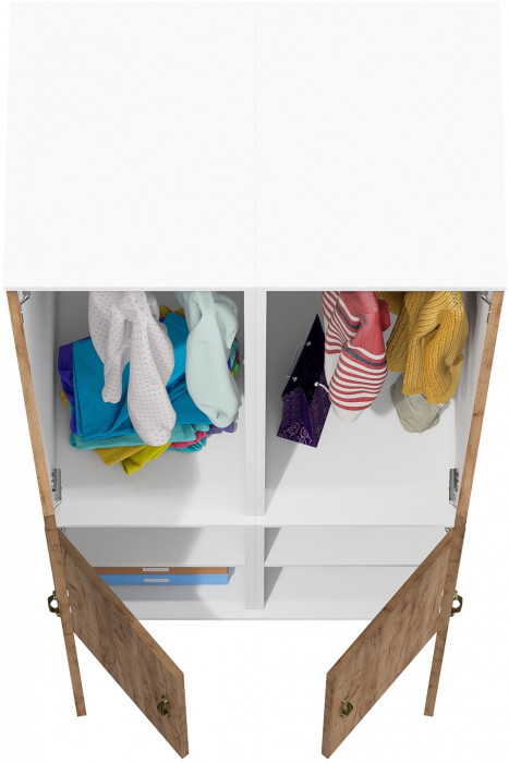 Лидер-8 Пенал МД 23Б 2 шт., белый шагрень/крафт золото