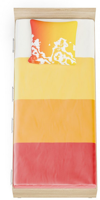 Мори Кровать с ящиками 0900, дуб сонома/белый