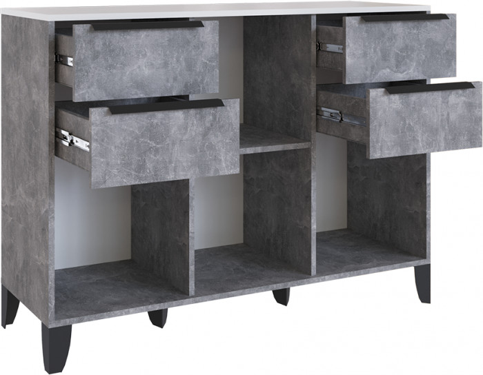 Малави Комод МК ателье светлое/белый глянец