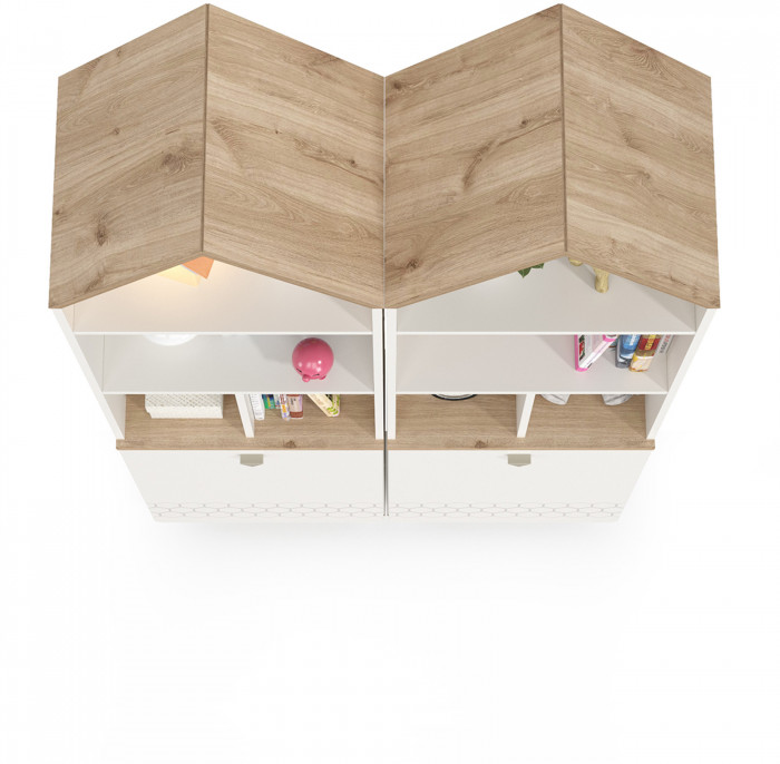 Эйп 13.14 Стеллаж + 13.14 Стеллаж, цвет белый/дуб белый, ШхГхВ 106х41,5х183,8 см., универсальная сборка