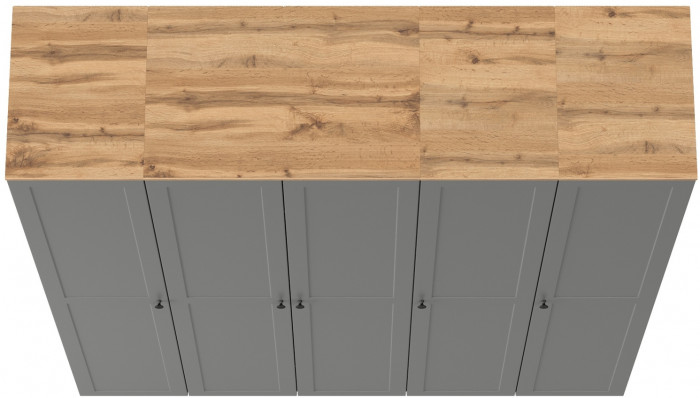 Остин Набор шкафов 03, цвет серый графит/дуб крафт золотой, ШхГхВ 200х54,3х229,6 см., универсальная сборка