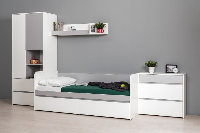 Торонто Компоновка № 19, белый шагрень/стальной серый