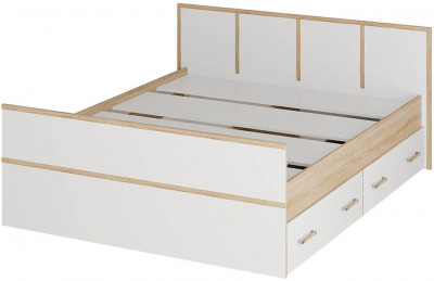 Кровать без основания 1,6 м "Сакура" дуб сонома/белый