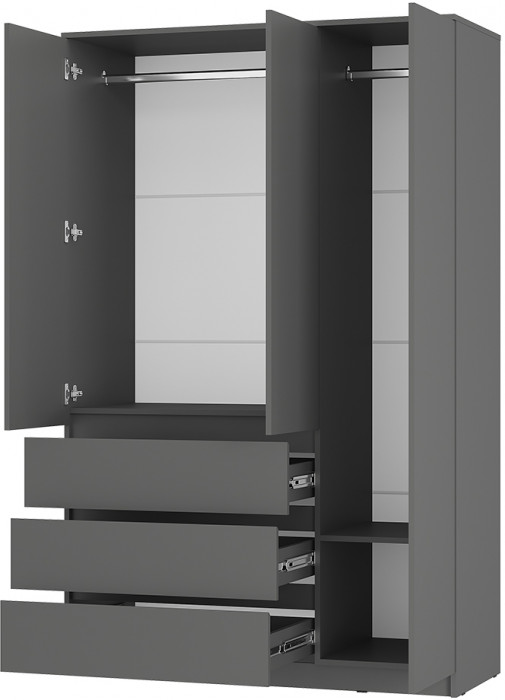 Шкаф 3-х створчатый Симпл ШК-08, Графит