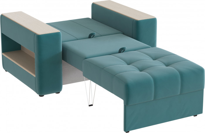 Кресло-кровать "Доро", Бирюза/МДФ клен кремовый