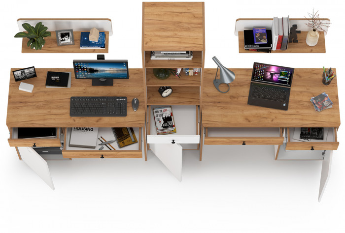 Вуди Компоновка № 11, белый премиум/дуб крафт золотой