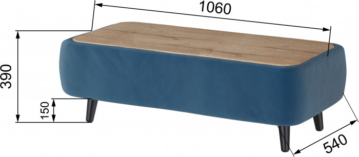 Стол журнальный Пай атлантида/мдф дуб канадский