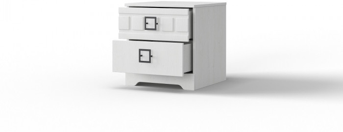 Тумба прикроватная "Римини" - Белый текстурный/Дуб полярный