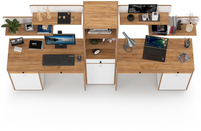 Вуди Компоновка № 12, белый премиум/дуб крафт золотой