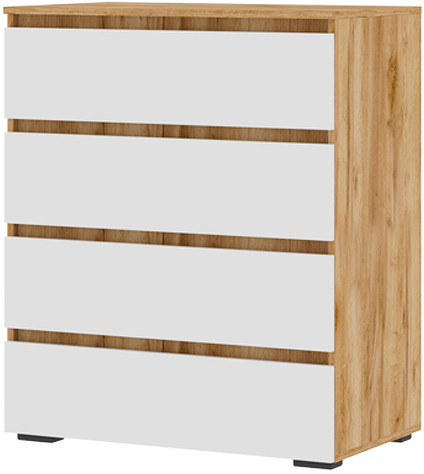 Хелен КМ 02 Комод 802 4 ящика (0,802х0,958х0,460) белый/дуб крафт золото