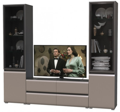 Сидней Комплектация № 011, корпус: антрацит/фасады: МДФ веллюто капучино