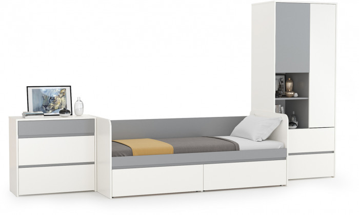 Торонто Компоновка № 21, белый шагрень/стальной серый