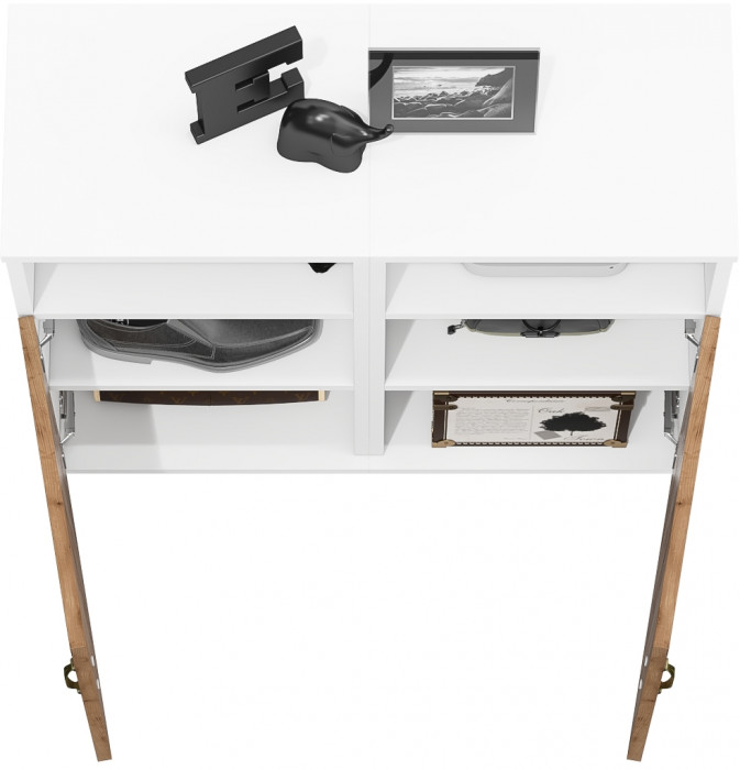 Лидер-8 Тумба МД 3.19 2 шт., белый шагрень/крафт золото