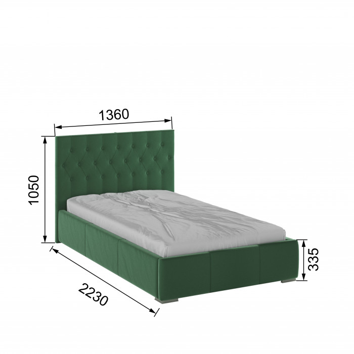 Октавия Кровать интерьерная 120 изумруд ромб, ортопед