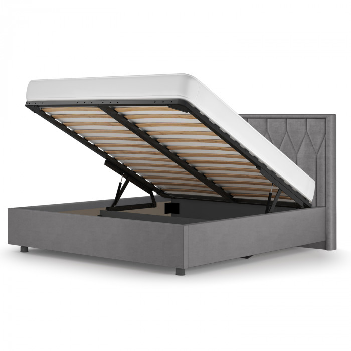 Кровать-10М с подъёмным основанием 1600 серебро