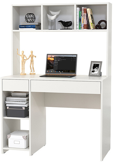 Стол компьютерный Комфорт 12.77F, цвет белый шагрень, ШхГхВ 100х49,8х147 см., универсальная сборка