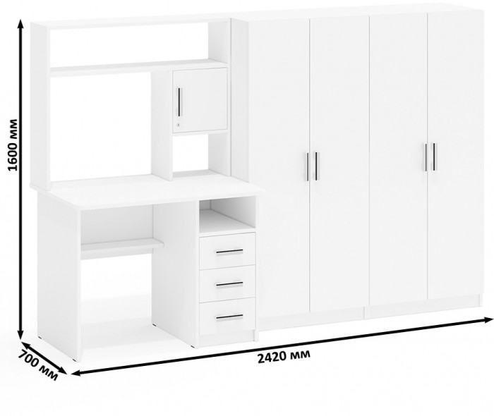 С-МД-СК9 Компоновка № 01, белый шагрень