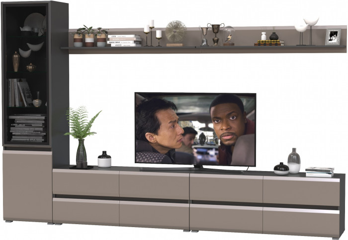 Сидней Комплектация № 102, корпус: антрацит/фасады: МДФ веллюто капучино