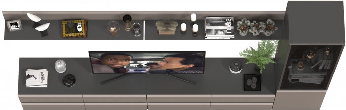 Сидней Комплектация № 102, корпус: антрацит/фасады: МДФ веллюто капучино