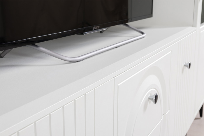 Валенсия Гостиная № 062, ЛДСП белый шагрень/МДФ белый шагрень