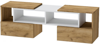 Тумба ТВ раздвижная, Крафт Золотой/Белый