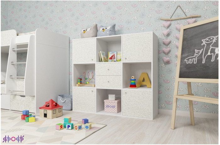 Стеллаж Джери (Винтерберг/Голубой)