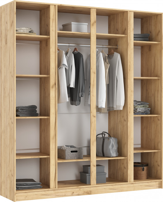 Келвин Шкаф 4-х створчатый 2000, Дуб крафт/Изумрдуный