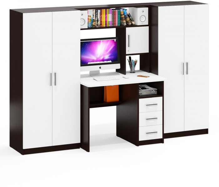 С-МД-СК9 Компоновка № 01, венге/белый шагрень