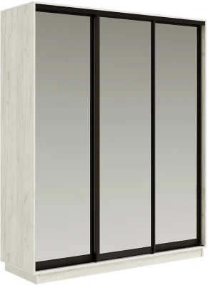 Тринити NEW Шкаф-купе 1800, Дуб крафт белый (вставка зеркало х3)