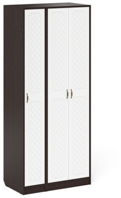 Прихожая П-6-500 Шкаф + Пенал, цвет венге/фасады МДФ белое дерево фрезеровка ромб, ШхГхВ 90х50х210 см., универсальная сборка