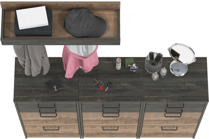 Трувор Прихожая 154, цвет дуб гранж песочный/интра, ШхГхВ 150х37х195 см.